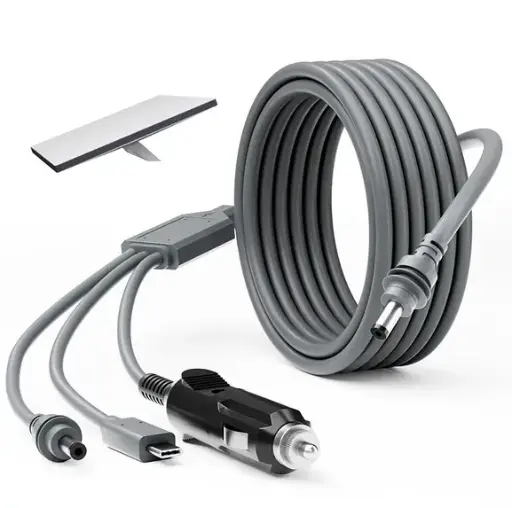 Câble d'alimentation Starlink Mini DC 3 en 1 Allume-cigare 6.5FT/10FT/16FT Starlink Mini Câble d'alimentation 12V-28V DC 18AWG Starlink DC Power