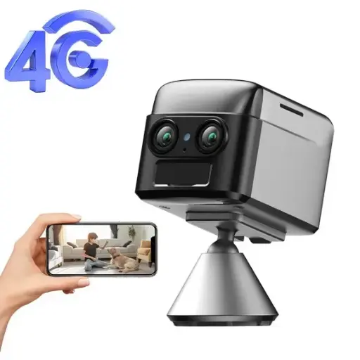 Le plus chaud double objectif grand Angle Zoom objectif sans fil WIFI caméra 4G carte Sim alarme Vision nocturne caméra de sécurité à domicile Mini caméra de vidéosurveillance